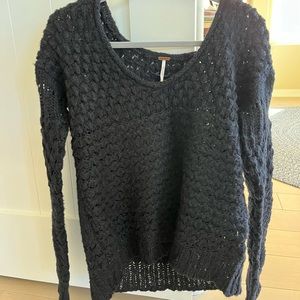 Free People Black loose fit sweater.